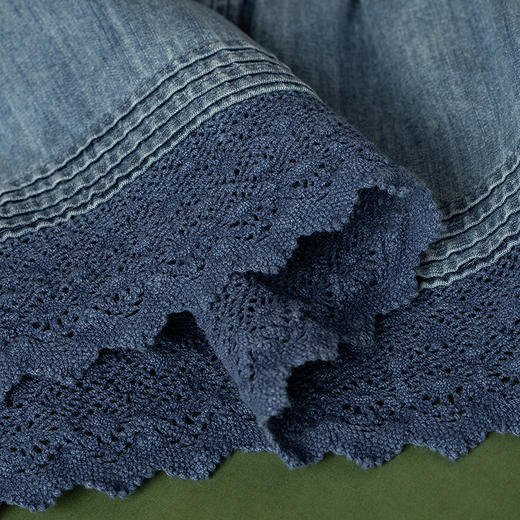 【林栖设计小店】【草木丹宁】牛仔半身裙渐变蕾丝裙片2026早春新款裙子女1961115 商品图6