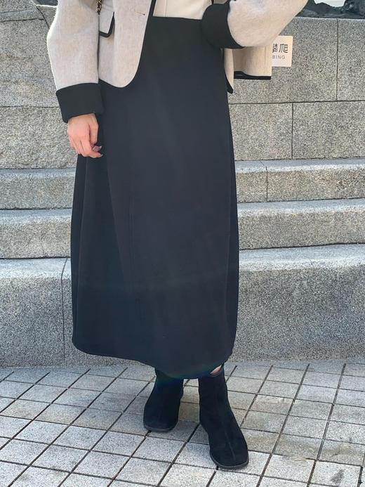 【百图lulu定制】【醋酸羊毛半裙】六片式裁剪  松紧内折腰头 极简风  藏肚子 加绒 精致半身裙 商品图1