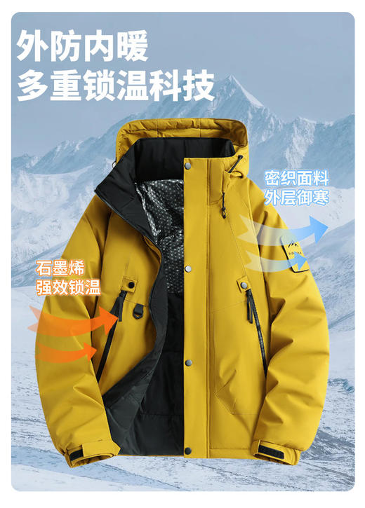 【YW】无忧购棉服港风潮牌情侣纯色宽松户外运动夹克J90（截单后3-5天发货) 商品图0