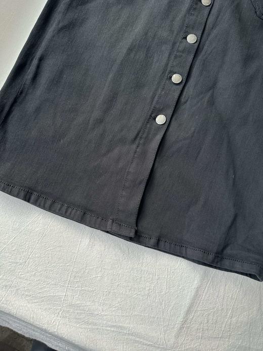 贝壳三 高腰纯色简约排扣牛仔裙小A字微包臀遮肉半身裙C110821 商品图4