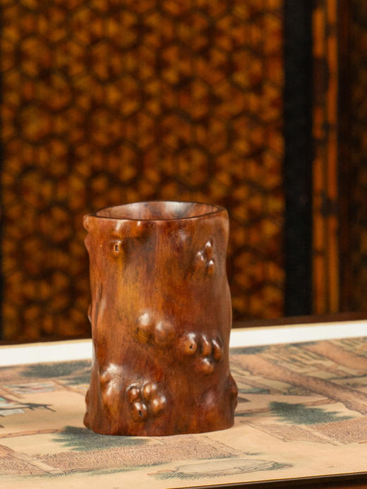 清	黄花梨树瘤笔筒 商品图1