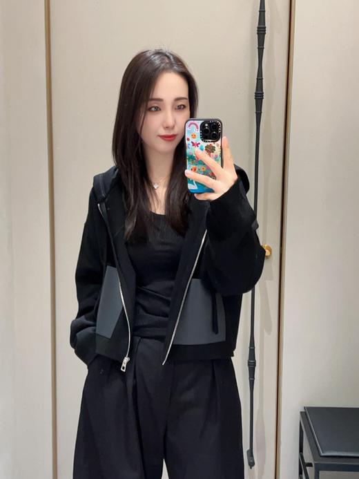 罗意威 25Fw秋冬新款 皮牌羊毛拉链连帽针织开衫（DQJ*MM） 商品图4