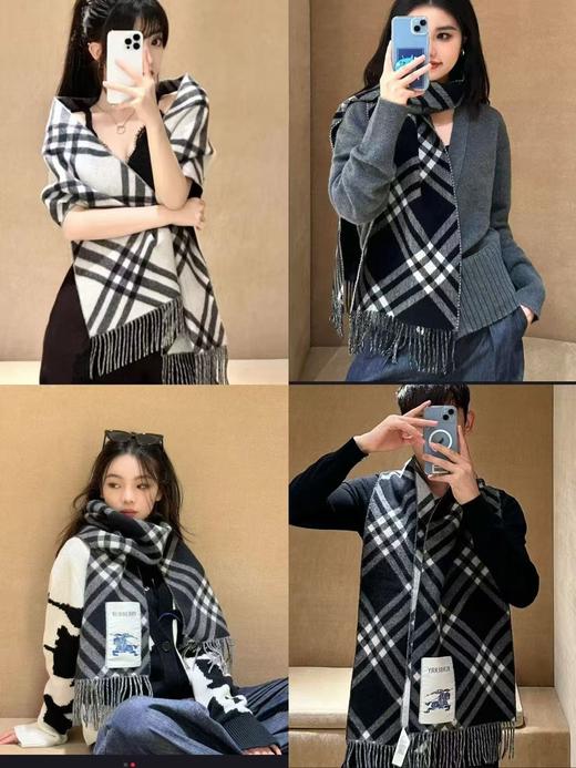 巴宝莉 新款苏格兰格纹羊绒围巾（DSX） 商品图1