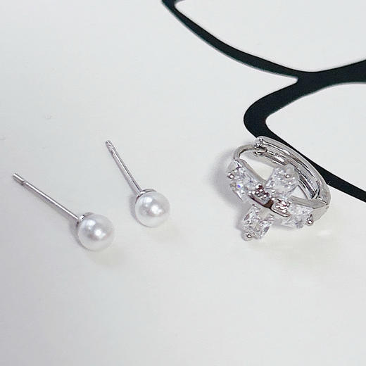 小众优雅时尚镶钻组合耳饰-纪念日百货门店同款167596192 商品图0