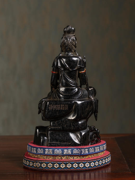 清	紫檀木雕自在观音像 商品图2