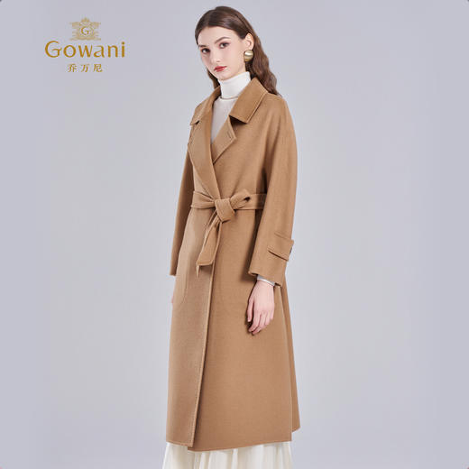 【羊绒】乔万尼新款羊毛羊绒大衣经典驼色高级感收腰设计EI4A598 商品图1