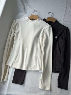 贝壳三 气质半高领柔软亲肤磨毛打底衫保暖修身内搭上衣C110803