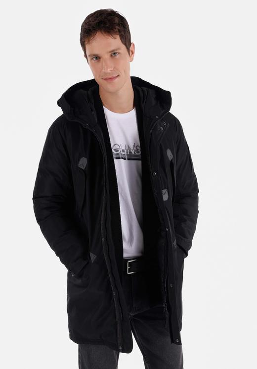 贝壳三 户外工装风加厚黑色派克棉衣御寒保暖连帽棉服男C110828 商品图6