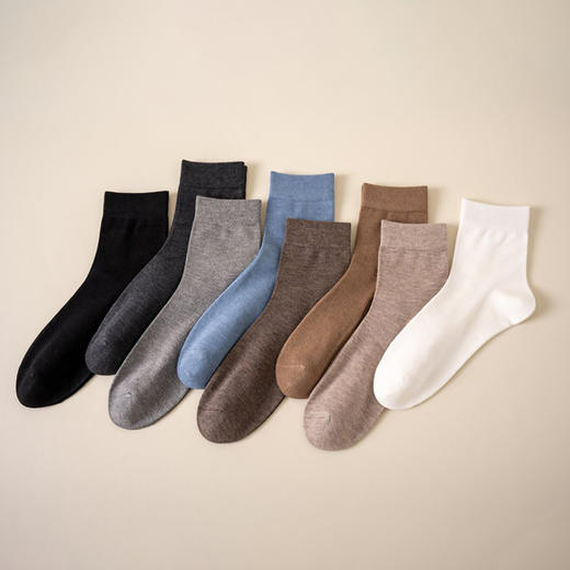 日系纯色防臭吸汗中筒袜透气无骨羊毛袜-纪念日百货门店同款166893443 商品图0