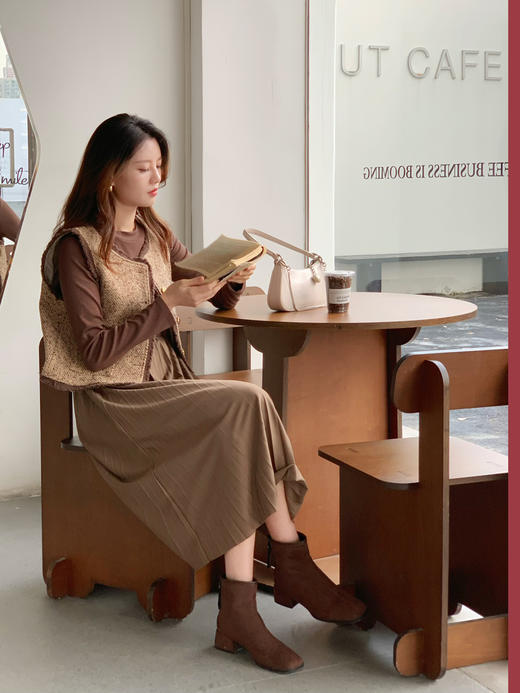 【百图lulu定制】【奢雅香风套装裙】经典粗花呢 撞色 马甲 百褶连衣裙 套装 商品图7