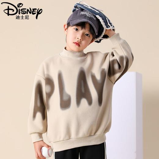 迪士尼男童加绒卫衣一体绒2024新款冬季儿童加厚上衣男大童打底衫 商品图5