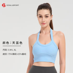 新款螺纹挂脖运动美背alo同款高弹力裸感健身文胸DY66222#