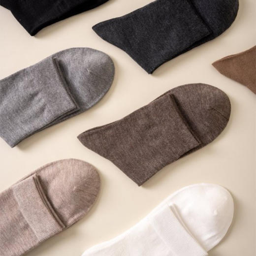 日系纯色防臭吸汗中筒袜透气无骨羊毛袜-纪念日百货门店同款166893443 商品图1
