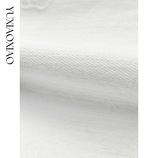 余潇潇【璀璨花路】时尚百搭新疆精梳棉拼接蕾丝花边微喇牛仔裤 商品图2