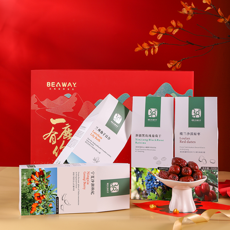 北纬纯净食品|38°一鹿有你礼盒枸杞红枣百合黑玫瑰四件套节日送礼