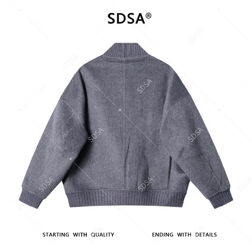 25-08SDSA男士秋冬新款痞帅男装潮牌纯色V领羊毛大衣羽绒服两件套百搭 商品图5