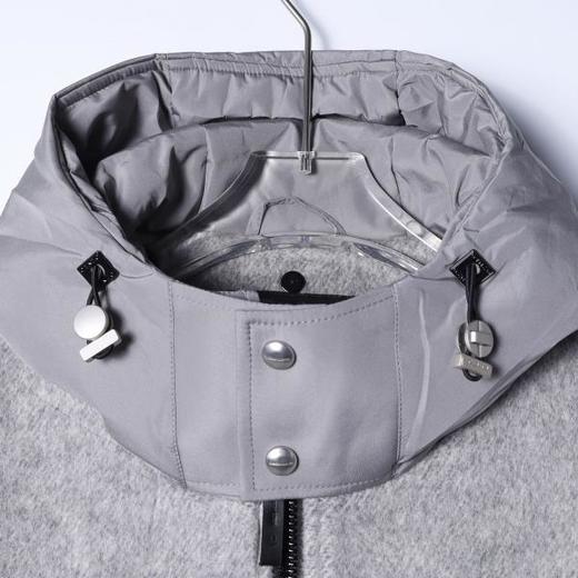 250511SDSA秋冬新款痞帅男装潮牌简约拼接拉链立领连帽鹅绒服外套百搭 商品图2