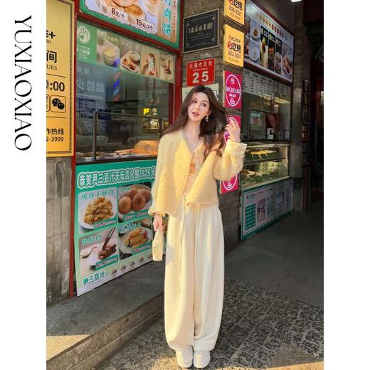 余潇潇【江南听雪】设计感100羊毛人丝提花双面穿中式斜门襟外套 商品图2