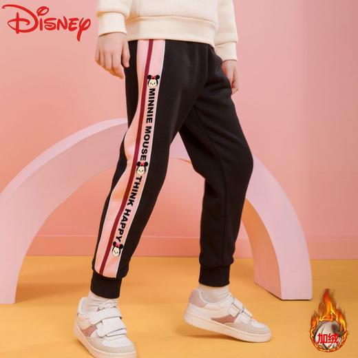 迪士尼童装女童加绒裤子保暖洋气儿童卫裤秋冬款一体绒休闲裤时尚 商品图2