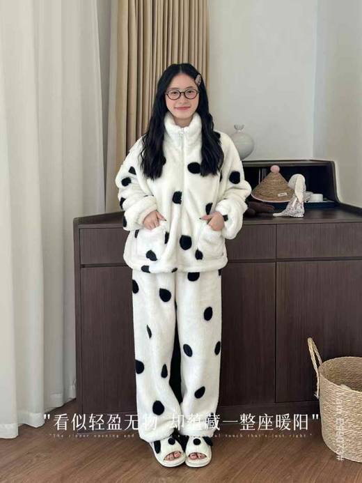 YW立领波点牛奶绒加厚居家套装(LH)(LD)-纪念日百货167898932 商品图4