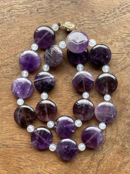 紫水晶扁圆珠首饰三件套组，顺丰包邮 商品图8