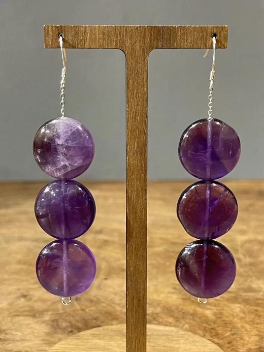 紫水晶扁圆珠首饰三件套组，顺丰包邮 商品图12