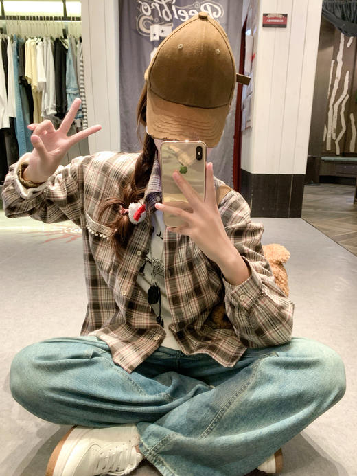 【169元任选2件】现货！粉咖格子衬衫 商品图11