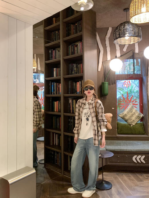 【169元任选2件】现货！粉咖格子衬衫 商品图12