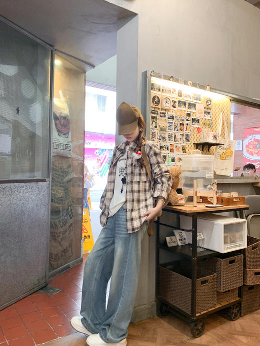 【169元任选2件】现货！粉咖格子衬衫 商品图10