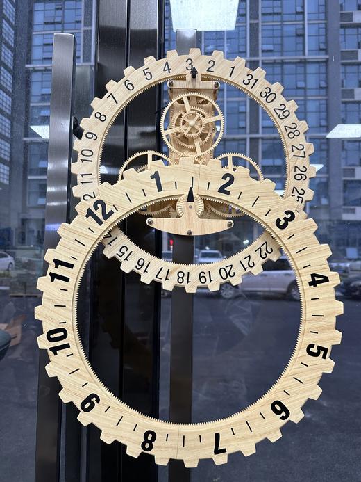 妙刻正品日历齿轮挂钟客厅挂钟机械挂钟日期挂钟静音挂钟创意钟 商品图0