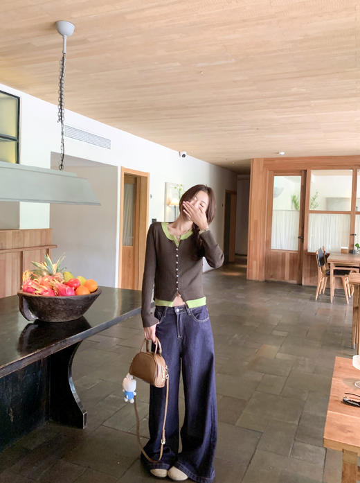 【149元任选2件】现货！假两件撞色排扣设计针织T 商品图7