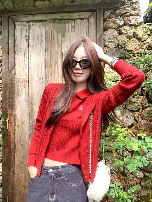 <曾小咸推荐>现货秒杀！微信超特价！3色polo领刺绣针织衫两件套 日常219.99 立减120 秒杀99.99！ 商品图6