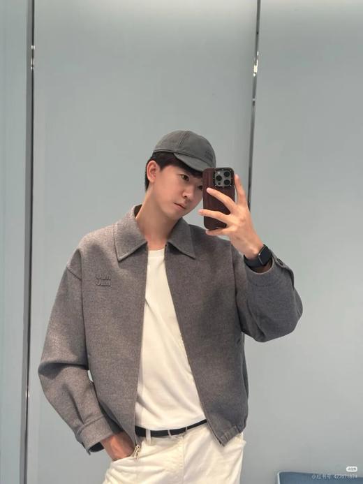 MIUMIU新款刺绣羊毛双面尼拉链衫外套翻领夹克 商品图1