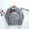 MIUMIU新款刺绣羊毛双面尼拉链衫外套翻领夹克 商品缩略图5