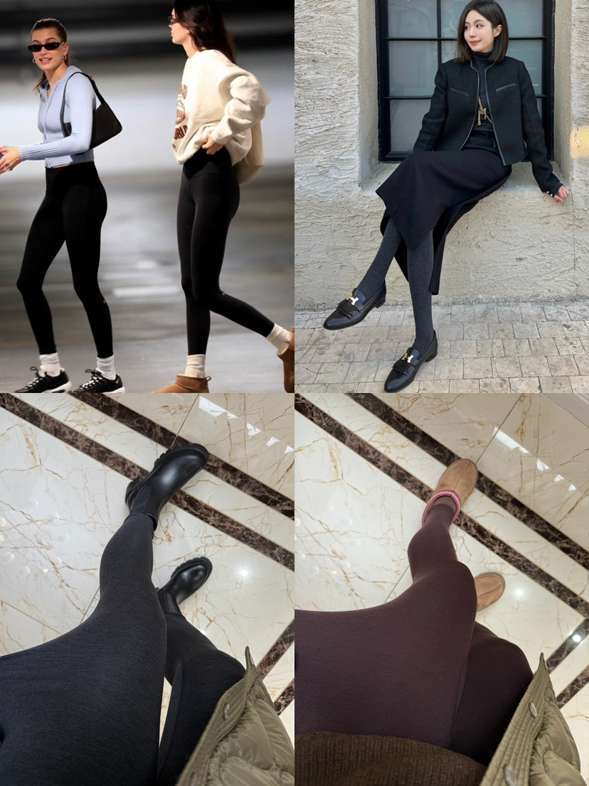 119-5 我会焊在身上 巨舒适 TH羊毛混纺 外莫代尔混纺 内天丝羊毛薄绒 亲肤松软棉柔超弹力 保暖打底裤