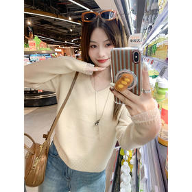 【129元任选2件】现货！蕾丝拼接长袖针织衫