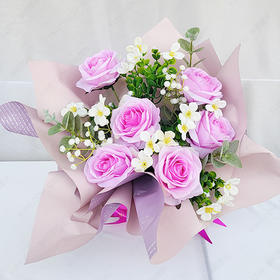 【花思源】扫墓专用仿真鲜花花束（紫色）国际品质仿真花