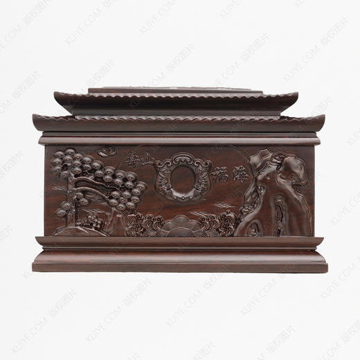 高品质寿盒“寿山福海”大果紫檀 商品图0