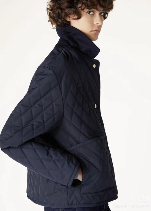 LP 羊绒领 经典菱格棉服。米色。深蓝色自己备注号码颜色 商品图0