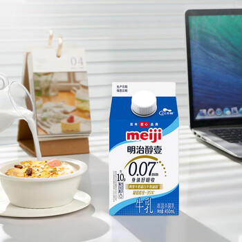 明治meiji醇壹全脂牛奶 450ml*2盒 低温牛奶 【国内奶源】 商品图2