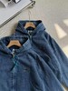 D110934新款贴布徽标字母水洗蓝男女情侣款牛仔连帽棉服 商品缩略图2