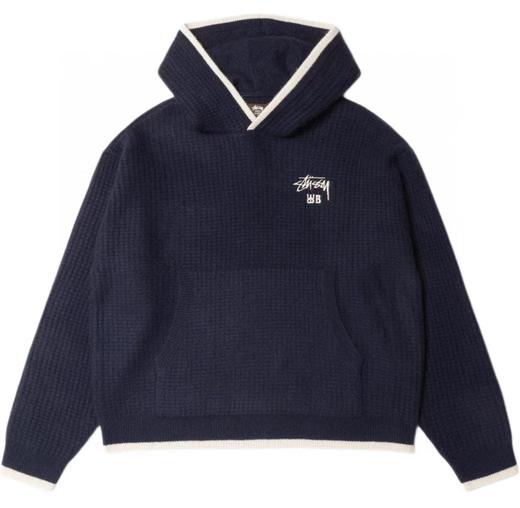 D110921联名款FW25logo标志舒适连帽落肩针织毛衣 商品图9