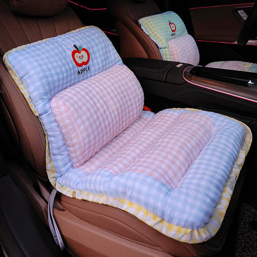 自然醒格纹苹果护腰横条连体坐垫QYL 商品图7