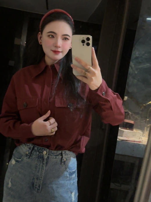 杨树林 单排扣尖领长袖衬衫 商品图4