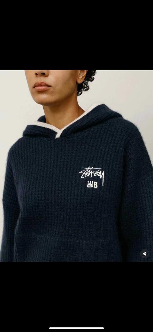 D110921联名款FW25logo标志舒适连帽落肩针织毛衣 商品图5