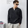 徐太浪【毛绒感 混纺保暖】黑色假两件毛衣男秋冬季通勤内搭上衣 商品缩略图2