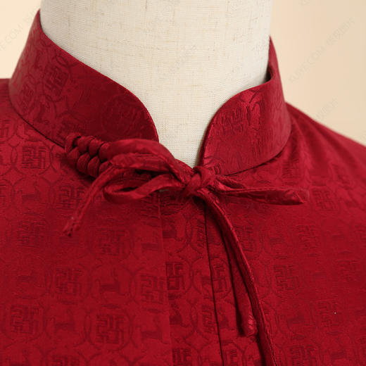 高品质寿服女棉套“一路万福”（深枣红、紫红）百年传统工艺寿衣 商品图1