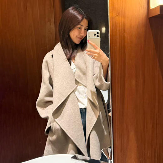 ROMI STUDIO”秘鲁羊驼毛羊毛“气质收腰双面毛呢大衣RWCWW86998 商品图3