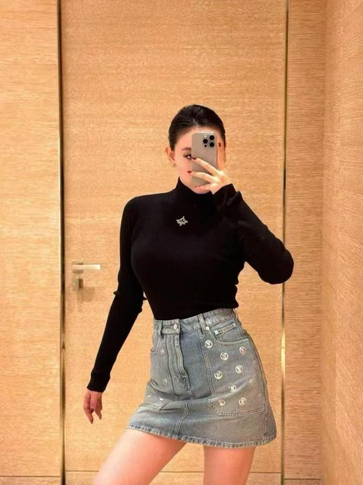 驴家 25FW秋冬新款 标志性刺绣黑高领针织衫（DQJ） 商品图4