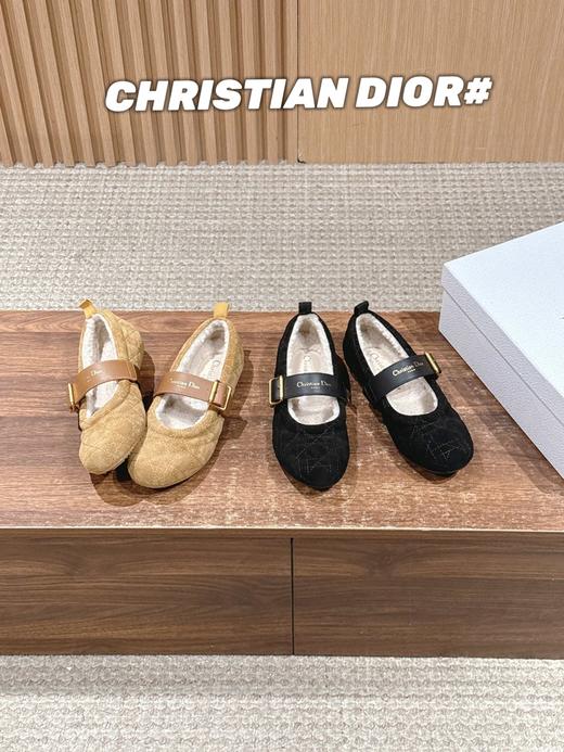 迪奥 秋冬新款羊毛玛丽珍乐福鞋平底鞋（DBG） 商品图5